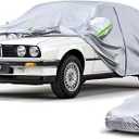 Kaugung Car Cover Custom fit BMW 3 Series E30 (1982-1994), 6 Layers Windproof All Weather Waterproof Outdoor Cover Sun Rain UV Dust Snow Protection, Silver