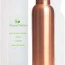 100% Pure Copper Water Bottle For Drinking Water 34oz Ayurvedic Leak-Proof Copper Vessel | Handmade Smooth Finish Design | BPA-Free, Eco-Friendly, Made in India |
