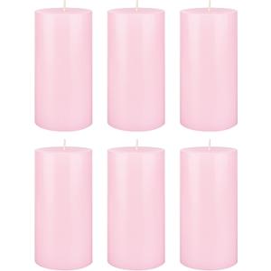 SRG 6 pcs Unscented Pink Round Pillar Candle, Hand Poured Premium Wax Candles 3 Inch x 6 Inch, Home Dcor, Wedding Receptions, Baby Showers, Birthdays, Celebrations, Party Favors & More