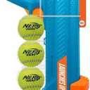 Nerf Dog 16in EXO Blaster Without Ball Clip and 2.5in Non-Squeak Tennis Ball 4-Pack Dog Toy - Light Blue/Orange and Green