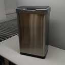 EKO Mirage-T 50 Liter / 13.2 Gallon Touchless Rectangular Motion Sensor Trash Can, Brushed Stainless Steel Finish