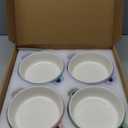 iNeibo 4 Packs Porcelain Baby Bowls with Silicone Sleeve for Toddler Feeding, BPA-Free, Non Slip, Microwave & Dishwasher Safe (Suction cup, Blue+Green+Pink+Purple)