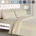 Mueller Ultratemp King Size Sheets Set, Super Soft 1800, 6 Piece, Deep Pocket up to 16" Bed Sheets, Transfers Heat, Breathes Better, Hypoallergenic, Wrinkle, Cream