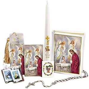 Girls Blessed Sacrament Deluxe First Communion Gift Box Set with Candle