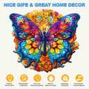 Wooden Puzzles for Adults, 300 Pieces Adult Puzzles, Unique Mandala Butterfly Puzzles Gifts for Cat Lover, Wooden Puzzle Games (L-15.7 * 14.1in)