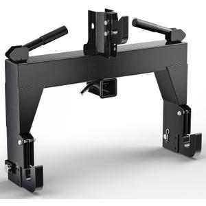 3 Point Quick Hitch to Category 1 and 2 Tractors，3000 LBS Lifting Capacity Tractor Quick Hitch Between Lower Arms Attachments Quick Hitch with 2 Receivers, Black