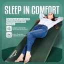 Throntrax Camping Sleeping Pad - Ultralight Camping Mat with Pillow Built-in - 3.1" Thick | Self-Inflating & Suitable for All Seasons - Compact Sleeping Pad for Camping - Green, Full