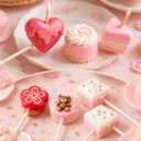 3 x Honeydak 6 Set Cake Pop Mold, Stainless Steel Mold Shapes Press Kit, Circle Heart Square Pineapple Ingot Plum Blossom Cake Pop Cutter and Pusher Halloween Reusable Baking Tools for Home Baking Parties