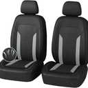 4PCS Cooling Car Seat Covers,Breathable Front Seat Covers with Mesh Construction and Foam Padding,Car Seat Protector to Reduce Back Sweating,Universal Car Interior for Car SUV (Gray)