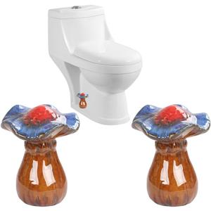 Mushroom Toilet Bolt Caps Porcelain Toilet Bolt Covers Decorative,Fun Toilet Screw Cover Caps,2Pcs Ceramic Mushroom Toilet Screw Caps,Toilet Bowl Bolt Covers for Bathroom Decor,Easy to install (D1)