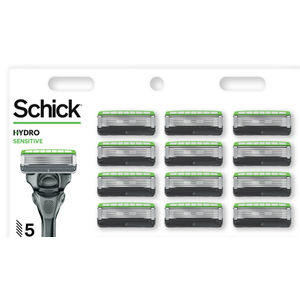 Schick Hydro Sensitive Razors for Men | 5-Blade Mens Razors for Shaving, 1 Mens Razor Handle with 13 Razor Blades Refills