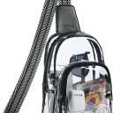 Clear Bag for Stadium Events, Clear Purse for Women Stadium Crossbody Bag, Transparent Bag for Concerts Sports (Black-1)