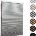 MYshade Blackout Cordless Cellular Shades Honeycomb Shade for Indoor Windows Room Darkening Blinds for Home Office Pull Down Window Shades Easy to Install 27 inch Wide, H72 Grey Pleated Shade (27"W x 72"H)
