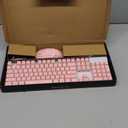 Gaming Keyboard and Mouse Combo, K1 RGB LED Backlit Keyboard with 104 Keys Computer PC Gaming Keyboard for PC/Laptop (Pink)