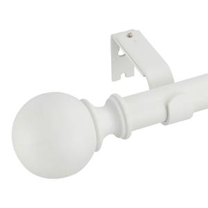 Heavy Duty Curtain Rods for Windows 48 to 84 Inches, White Adjustable Curtain Rods with Diamond Finials for Bedroom, Living Room, Patio, Kitchen, Farmhouse