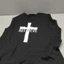 Men's Cotton Graphic Tank Tops Jesus Cross Believe Printed Faith Christian Shirts (Black) S
