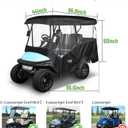 10L0L 4 Passenger Golf Cart Enclosure - 86" Roof Fit, Universal Golf Cart Cover for Yamaha Club Car EZGO,Waterproof 600D Rain Cover,Transparent Tail Light Panel,Foldable Door,4-Sided Clear Windows