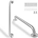 Shower Grab Bar, 2 Pack 24 Inch Brushed Nickel Bathroom Safety Bar, 1.25" Diameter 304 Stainless Steel Grab Bars for Bathtubs and Showers, Handicap Shower Grab Bar for Seniors Elderly
