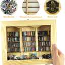 Anxiety Bookshelf 300pcs Mini Books Mini Bookshelf Ornament Miniature Bookshelf Decor Shake Bookshelf Miniature Book Library for Book Lovers Home Room Office Decor (NATURAL COLOR)
