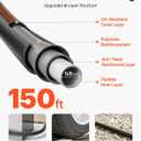 VEVOR Garden Hose, 150 ft 5/8" Heavy Duty Rubber Water Hose with 10 Mode Nozzle, 150PSI Working & 600PSI Burst, Flexible & Non-kink Outdoor Waterhose with 3/4" Fitting, Lightweight Hoses for Gardening