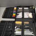 HIFORNY 126 PCS Drawing Kit Sketching Pencil Set,Sketch Pencils Art Supplies with 3-Color Sketchbook,Graphite,Charcoal,Blending Tools,Drawing Pencils for Adults Artists in Zipper Case