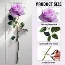 20PCS Artificial Roses with Long Stems - Realistic Silk Flowers, Fake Roses Real Touch Bouquet of Roses for Home Decor, Bridal Wedding Party Table Centerpieces, Bulk Faux Rose Flowers (White Purple)