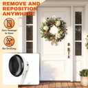 Ofiray-home Wreath Hangers, 2 Pack Heavy Duty Wreath Hangers for Front Doors/Windows/Over Door, No Drill & Reusable Suction Cup Hooks for Bedroom, RV, Bathroom and Home Storage Hooks(White)