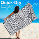 Microfiber Lightweight Thin Overysized Beach Towel Compact Sandproof Clearance Towels Quick Dry Sand Free Swim Pool Camping Blanket Travel Essentials Accessories Women Men Adults Black Bohemia (72.00" x 36.00")
