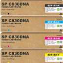 SP C830DN Toner Cartridge Replacement for Ricoh 821181 821182 821183 821184 Toner for Aficio SP C830 SP C830dn SP C831 SP C831dn Savin SP C831dn SP C830dn printer (4-Pack, Black Cyan Yellow Magenta)