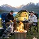 Heavy Duty Camping Chair for Adults, Padded Folding, 330LBS, 33.5" x 22.4" x 39.8"