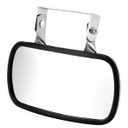 QWORK Stainless Steel Convex Mirror, Over Door Rectangular U-Bracket Rearview Mirror for Tractors, Forklifts, Trucks (1 Pack)
