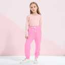 Kids Cotton Sweatpants Boys Girls Casual Athletic Pull on Pants with Pocket Drawstring Active Jogger for Toddlers2T-14Y Pink