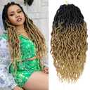 LOSMOEER 6 Packs Faux Locs Crochet Hair 24 Inch Soft Locs Crochet Braid Pre Looped Goddess Locs Crochet Hair for Women Queen Locs Crochet Braids with Curly Ends Synthetic Braiding Hair Extensions (OT27#)