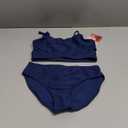 Kanu Surf Girls' Coral Reef Beach Sport Wrap Around Bikini 2-Piece Swimsuit (14, Rib Solid Navy)