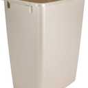 Rubbermaid Small Trash 9-Gallons Beige Plastic Garbage Can/Wastebasket for Kitchen/Bathroom fits Under-Sink/Desk/Countertop/Cabinet 21-quart Bisque
