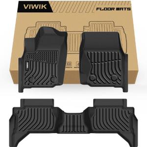 VIWIK Floor Mats for Toyota Tacoma 2024 2025 (Only for Double Cab) Automotive All Weather Custom Fit Floor Liner for 1st and 2nd Row Full Set Car Mats TPE