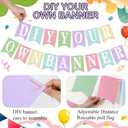 Mooliwe 171 Pcs DIY Custom Banner Kit Make Your Own Customizable Sign for Birthday Wedding Party Decoration Include 20 Paper Pennant 148 Letters and Numbers 1 Rope 2 Threading Device(Pastel)