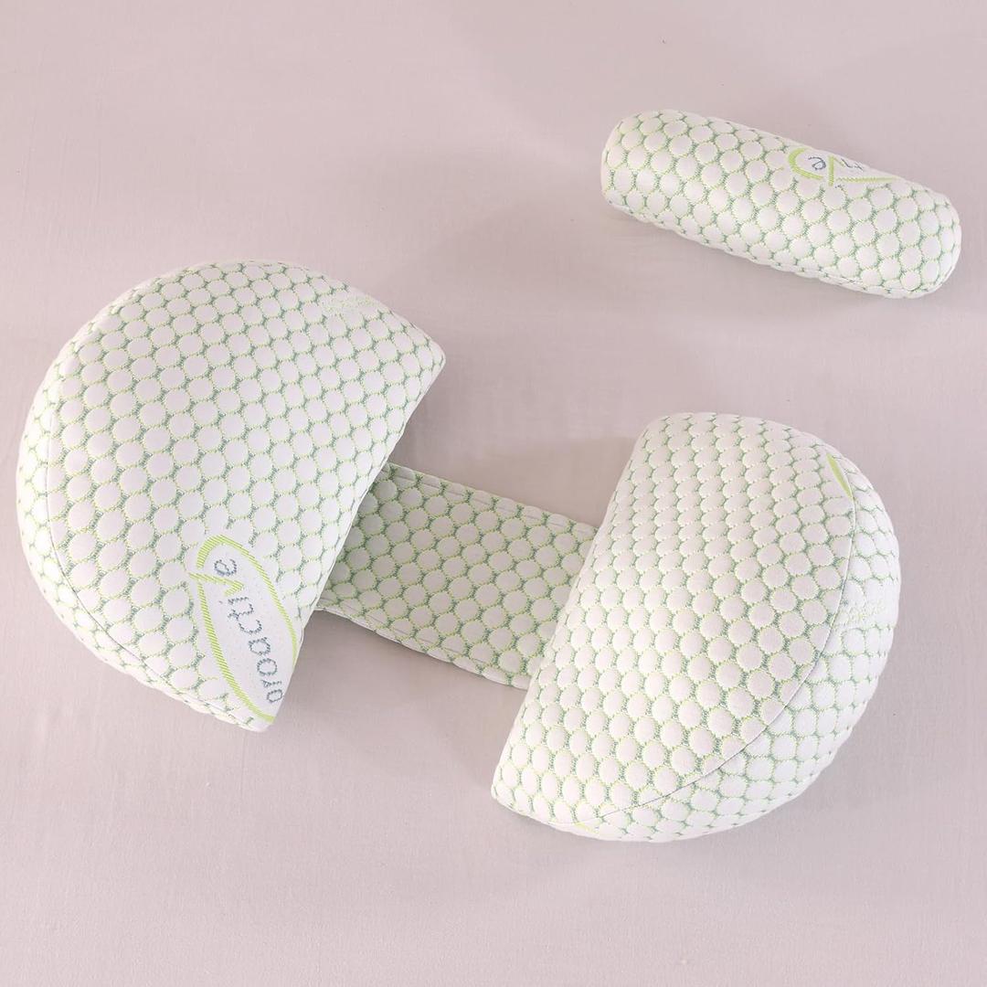 Pregnancy Pillow for Sleeping, Side Sleeper Soft Pregnancy Body Pillow Support for Back, Belly, HIPS, Legs of Pregnant Women, Maternity Pillow with Detachable and Adjustable Pillow Cover (Green)