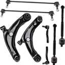 8PC Front Suspension Kit FITS for Toyota Yaris 2007-2012, 2 Lower Control Arm 4 Inner Outer Tie Rods 2 Front Sway Bar K620572 K620573 K80879 ES800311 ES800312 EV800325 Front End Suspension Kit