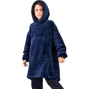 Game Controller Wearable Blanket Hoodie for Boys Gamer Oversized Hoodie for Kids (11-12 Years, Blue)