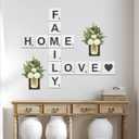 TenXVI Designs Rustic Crossword Farmhouse Wall Hanging - Modern, Large Living Room, Family Signs for Home, Love Country Decor, Wood - 5"x5"