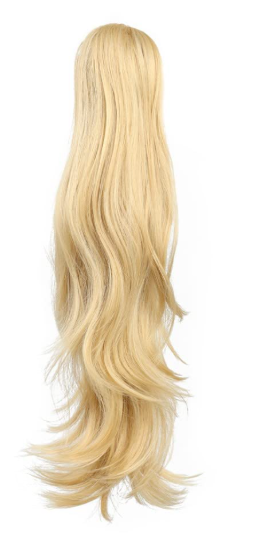 Ponytail Extensions, Blonde Ponytails Extension 22" Synthetic Claw Clip in Pony Tail Hair Extention Halloween Fluffy Hairpiece for Women Daily Use