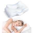 Osteo Cervical Pillow for Neck Pain Relief, Hollow Design Odorless Memory Foam Pillows with Cooling Case, Adjustable Orthopedic Bed Pillow for Sleeping, Support for Side Back Sleepers
