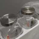 Eleganttime 1 Gallon Glass Drink Dispensers for Parties,2 Pack Beverage Dispenser with Fruit Infuser,Laundry Detergent Dispenser Punch Bowls Water Juice dispensers with Easy Flow Spigot for Outdoor