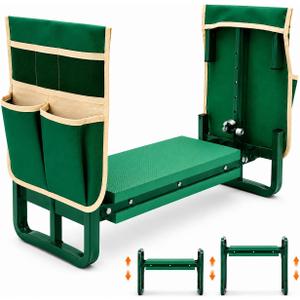 Garden Kneeler and Seat, 6-Level Height Adjustable for Seniors, 15-21 inches