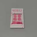 Artquee 28pcs Hot Pink Short Press on Toenails Glossy Square Fake Toe Nails Art Rhinestones Design Beach False Toes Nail Kit Tips Cute Artificial Toenail for Women in 14 Sizes