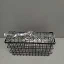 2 Pack Cabinet Door Organizer, Self Adhesive Lid Organizers Inside Cabinet Storage Boxes, Hanging Storage Basket Organizer Wall Mounted Pantry Caddy Cup Holder for Kitchen, Fridge, Bathroom (Black)