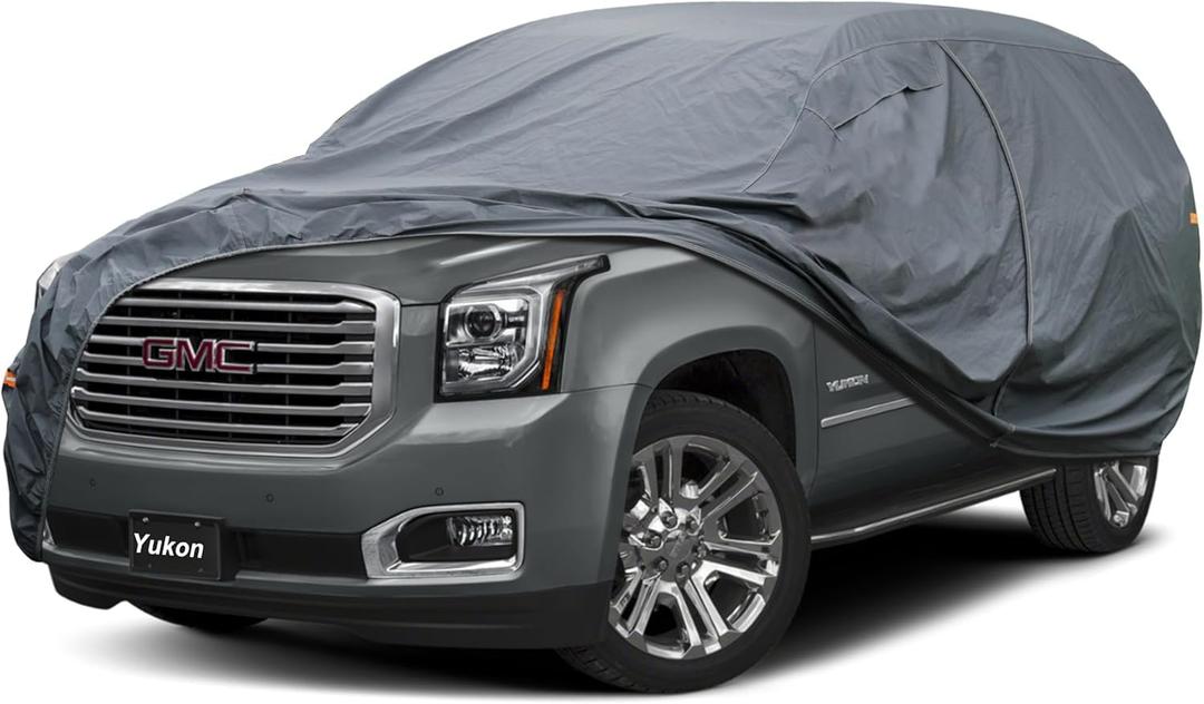 GUNHYI Premium Car Cover Custom Fit GMC Yukon XL (2000-2025), 16 Layers Heavy Duty Car Cover Waterproof All Weather with Zipper Door for Sun Rain Snow Dust Uv Protection