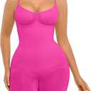 FeelinGirl Shapewear Bodysuit Tummy Control Seamless Sculpting Hip Enhancer Body Shaper for Women (X-Large-XX-Large, Raspberry Pink)