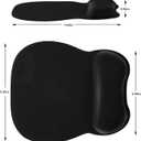 EooCoo Ergonomic Mouse Pad with Wrist Support, Mousepad with Memory Foam Wrist Rest and Non-Slip Base for Computer, Cafe, Home & Office, 9.64 x 8.26 in Office Desk Accessories (Black)